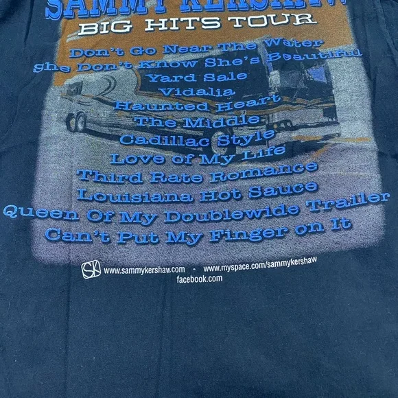 Sammy Kershaw Big Hits Tour Graphic Men's Black T-Shirt - Picture 5 of 5